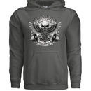 Beards and Iron Strength & Grit Hoodie Bearded Skull Lifting  CHARCOAL - FRONT