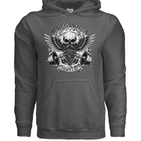 Beards and Iron Strength & Grit Hoodie Bearded Skull Lifting  CHARCOAL - FRONT