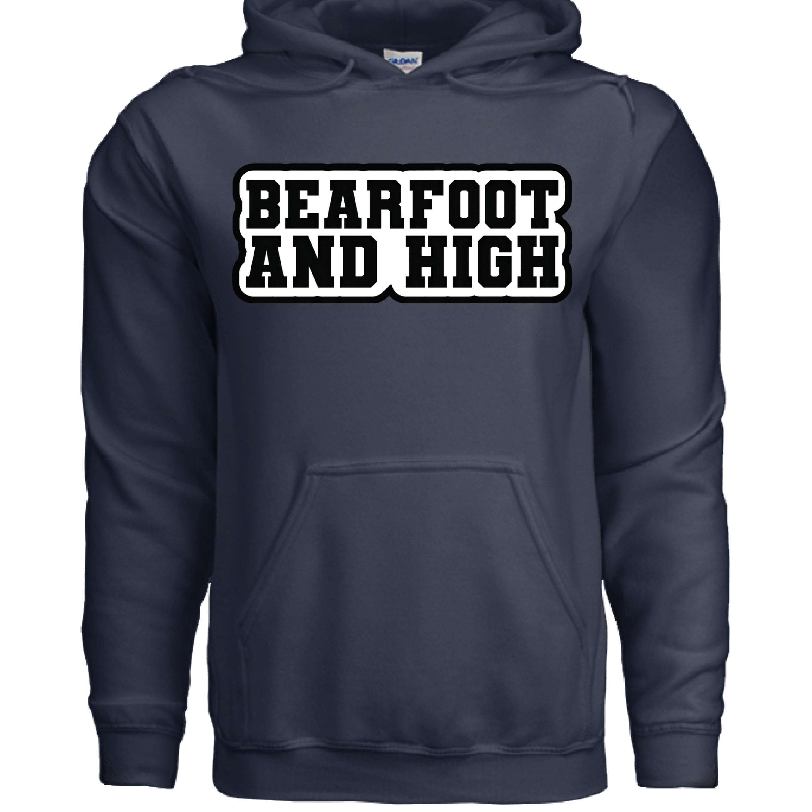 Bearfoot And High Funny Chill Vibes Hanes Hoodie NAVY - FRONT