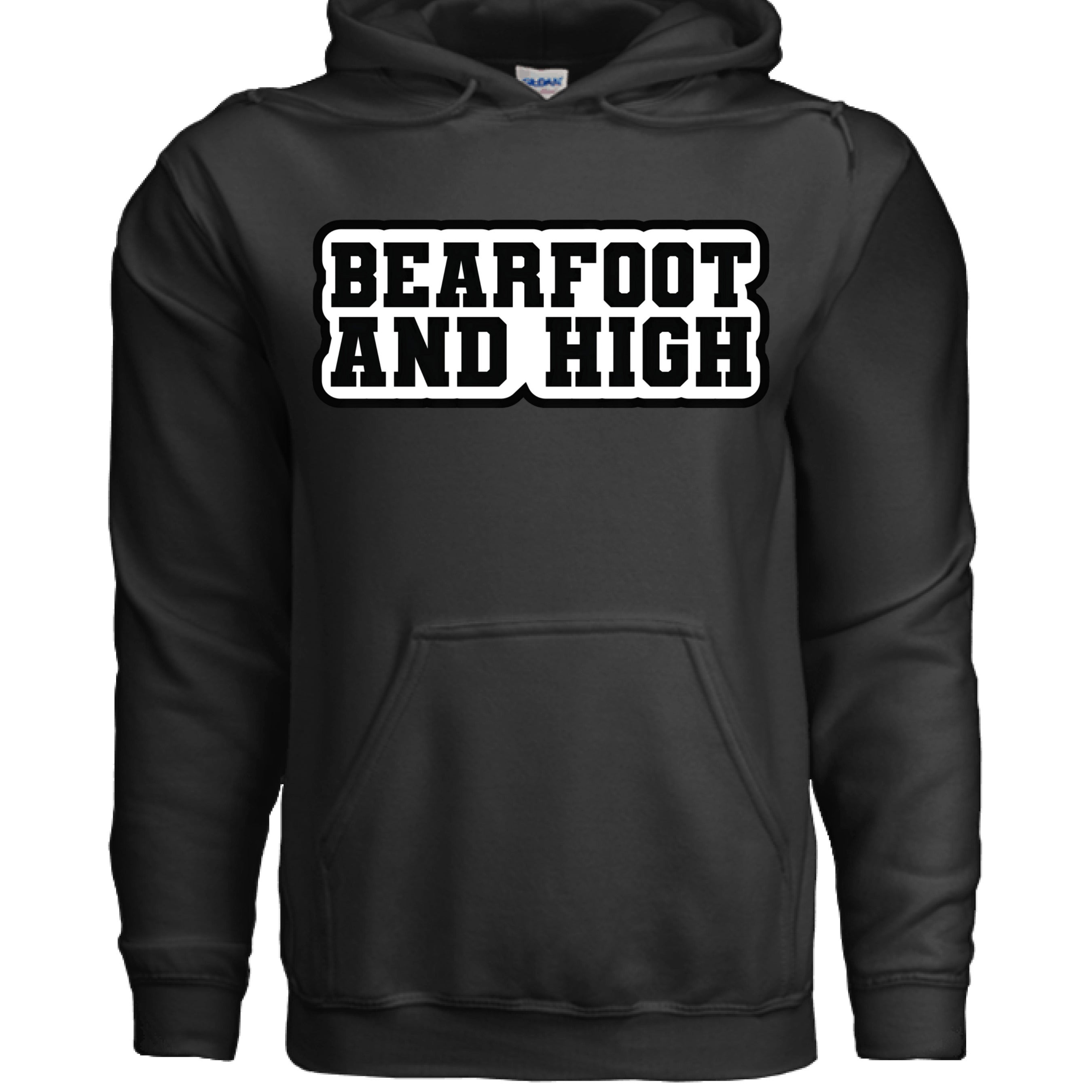 Bearfoot And High Funny Chill Vibes Hanes Hoodie BLACK - FRONT