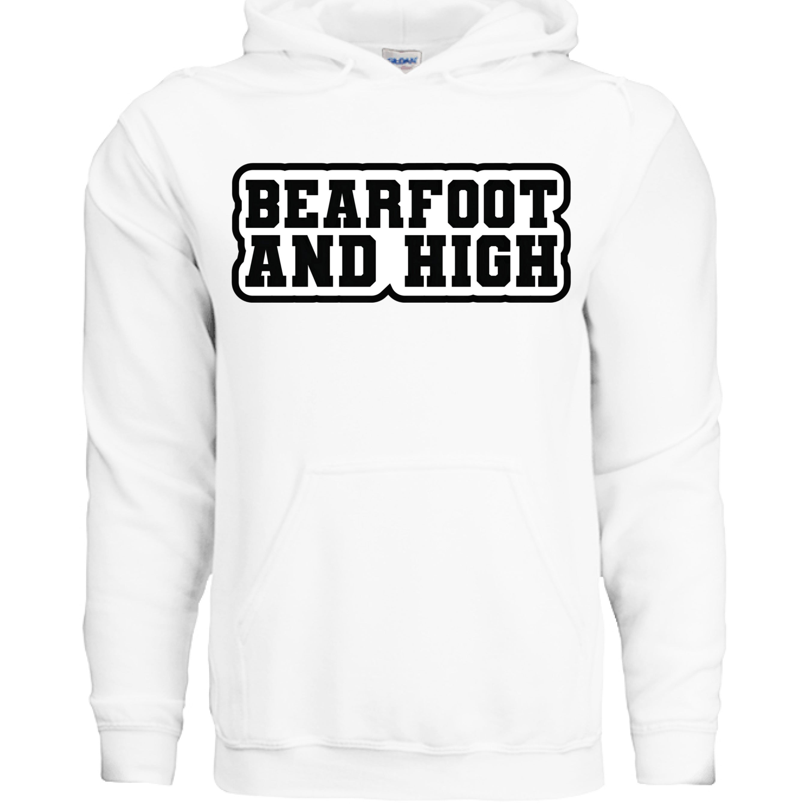 Bearfoot And High Funny Chill Vibes Hanes Hoodie WHITE - FRONT