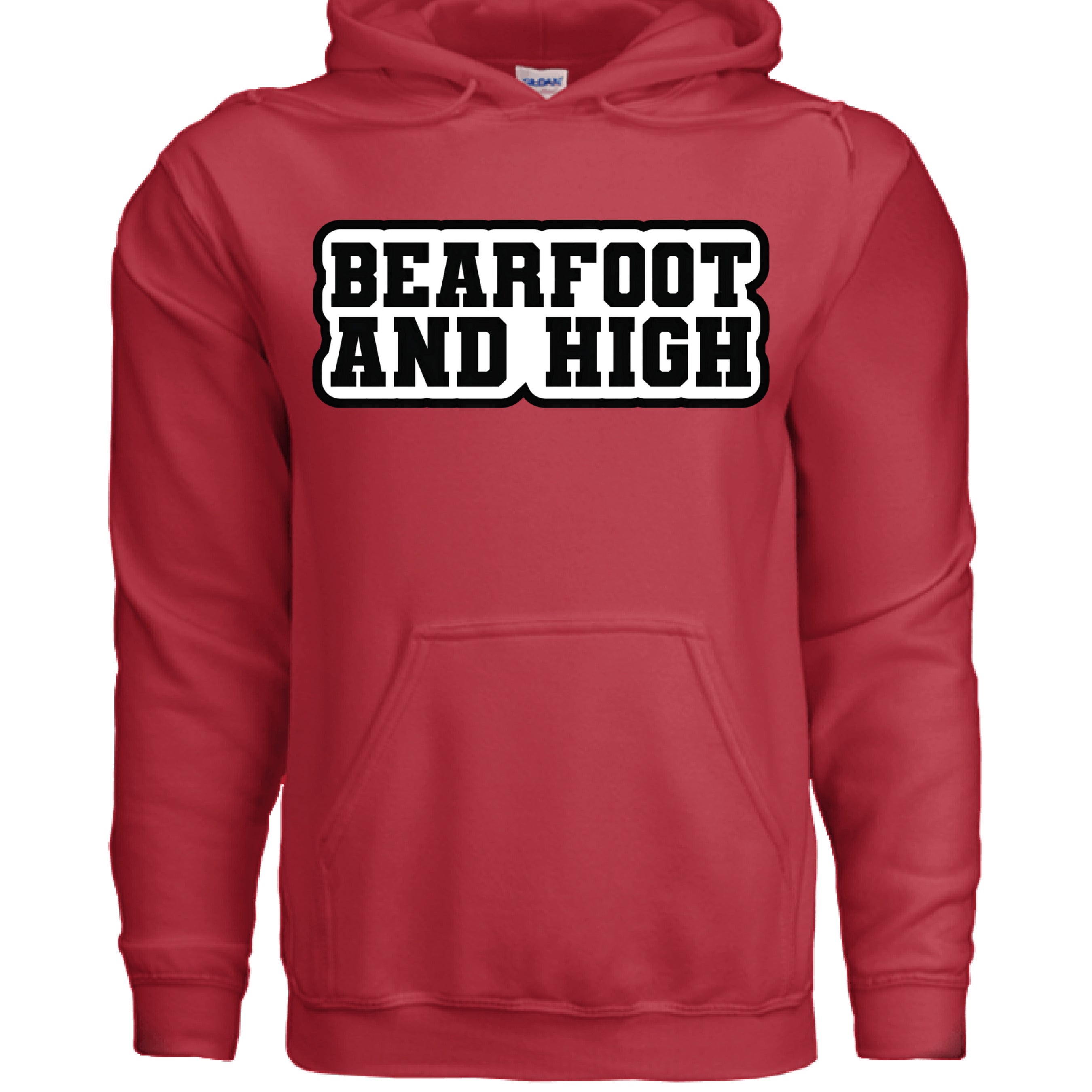 Bearfoot And High Funny Chill Vibes Hanes Hoodie RED - FRONT