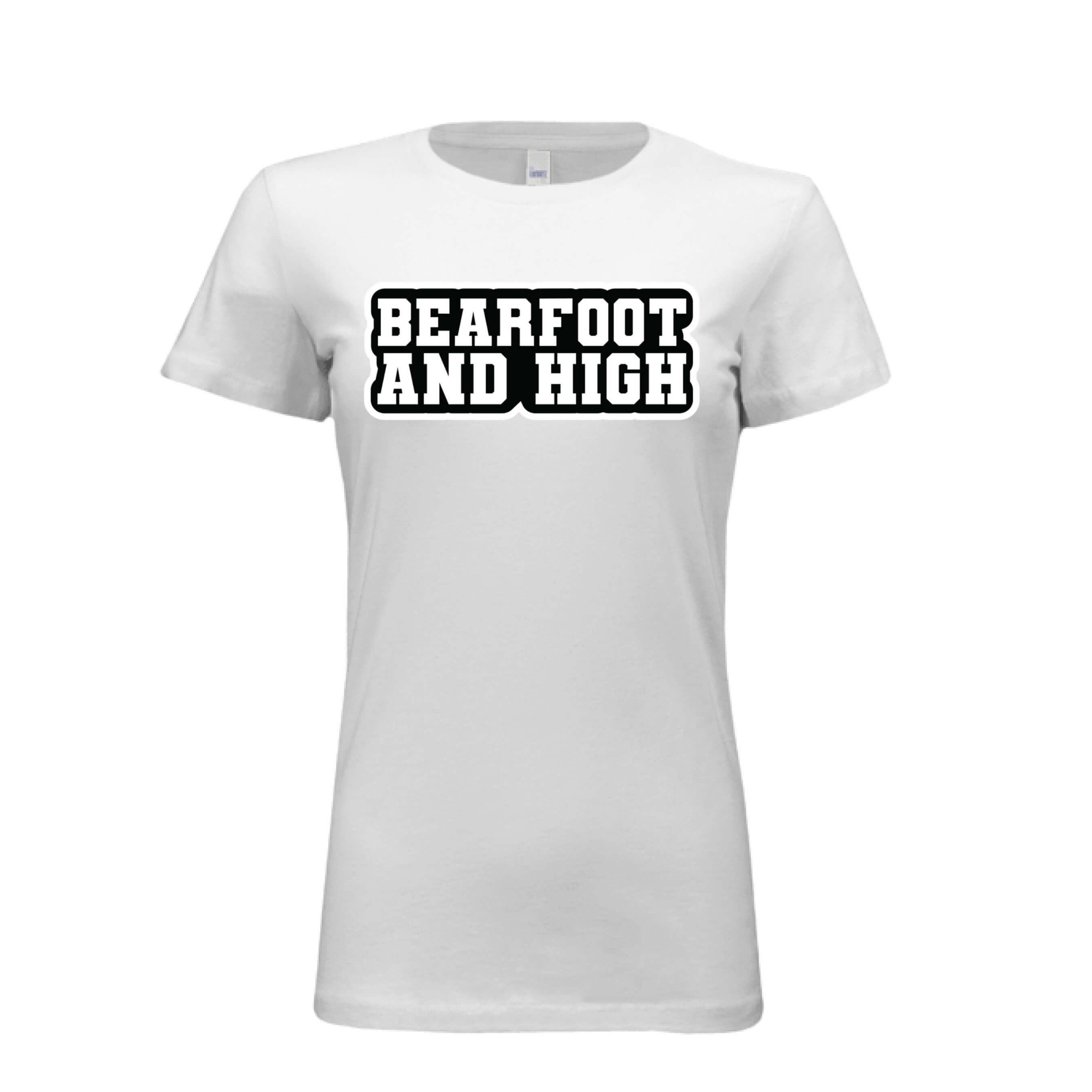 Bearfoot and High Ladies Bella Tee Shirt WHITE - FRONT