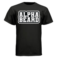 Bold Alpha Beard Graphic Tee Shirt Design for Confident Style BLACK - FRONT