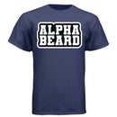 Bold Alpha Beard Graphic Tee Shirt Design for Confident Style NAVY - FRONT
