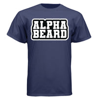 Bold Alpha Beard Graphic Tee Shirt Design for Confident Style NAVY - FRONT