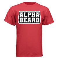 Bold Alpha Beard Graphic Tee Shirt Design for Confident Style DEEP RED - FRONT