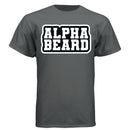 Bold Alpha Beard Graphic Tee Shirt Design for Confident Style CHARCOAL HEATHER - FRONT