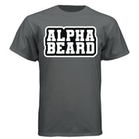 Bold Alpha Beard Graphic Tee Shirt Design for Confident Style CHARCOAL HEATHER - FRONT