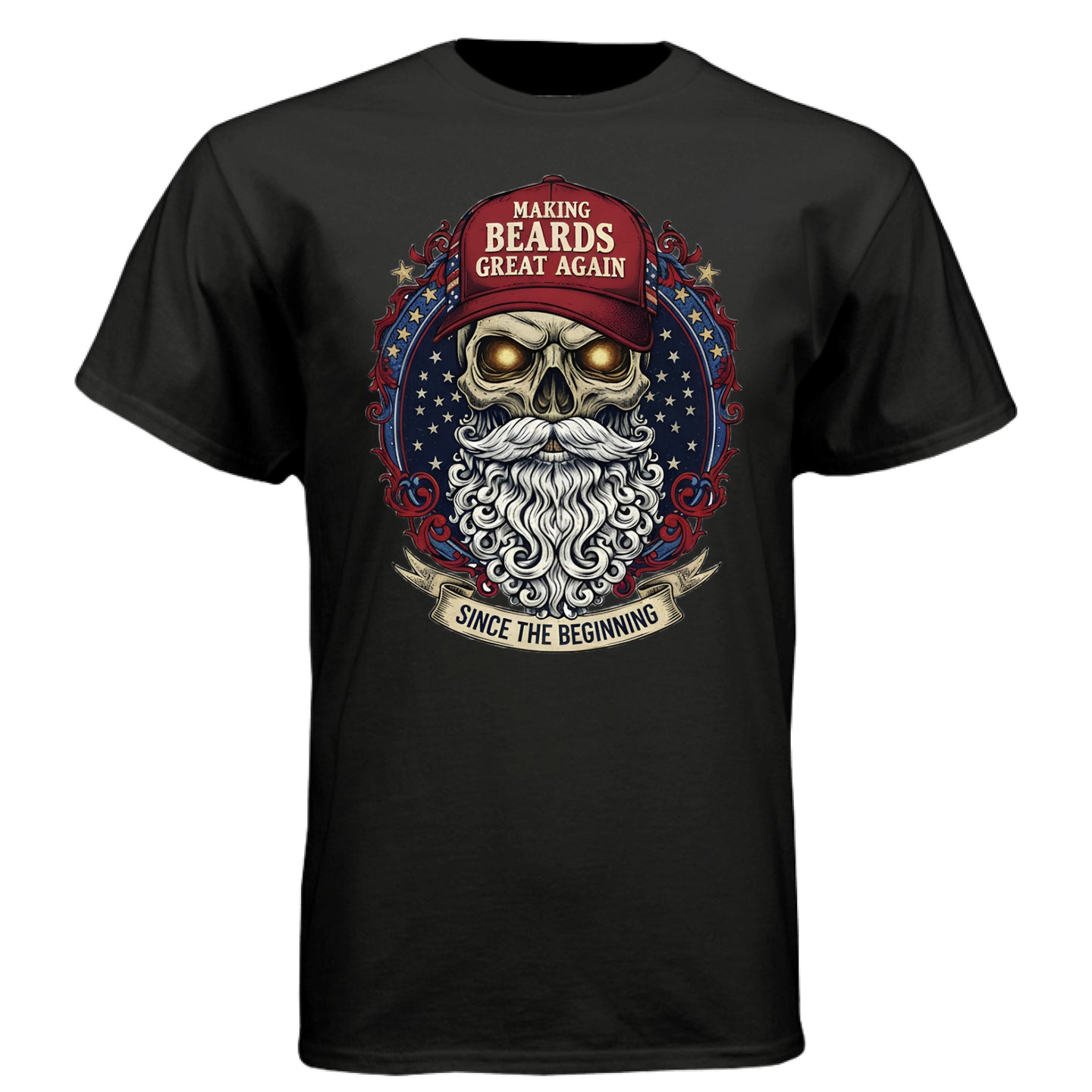 Making Beards Great Again T Shirt Bearded Skull Shirt Patriotic Flair