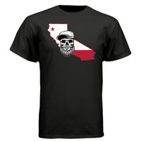 California Bearded Skull Tee – West Coast Beard Life BLACK - FRONT