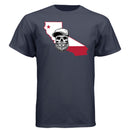 California Bearded Skull Tee – West Coast Beard Life Athletic Navy - FRONT
