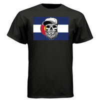 Colorado Bearded Skull Tee – Rocky Mountain Beard Vibes BLACK - FRONT