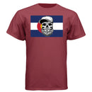 Colorado Bearded Skull Tee – Rocky Mountain Beard Vibes Athletic Cardinal - FRONT