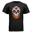 Day Of The Dead Bearded Skull Hanes Tee Shirt Stock