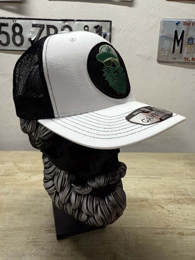 Embroidered Weed Man Beard Baseball Hat Trucker Cap Side 2