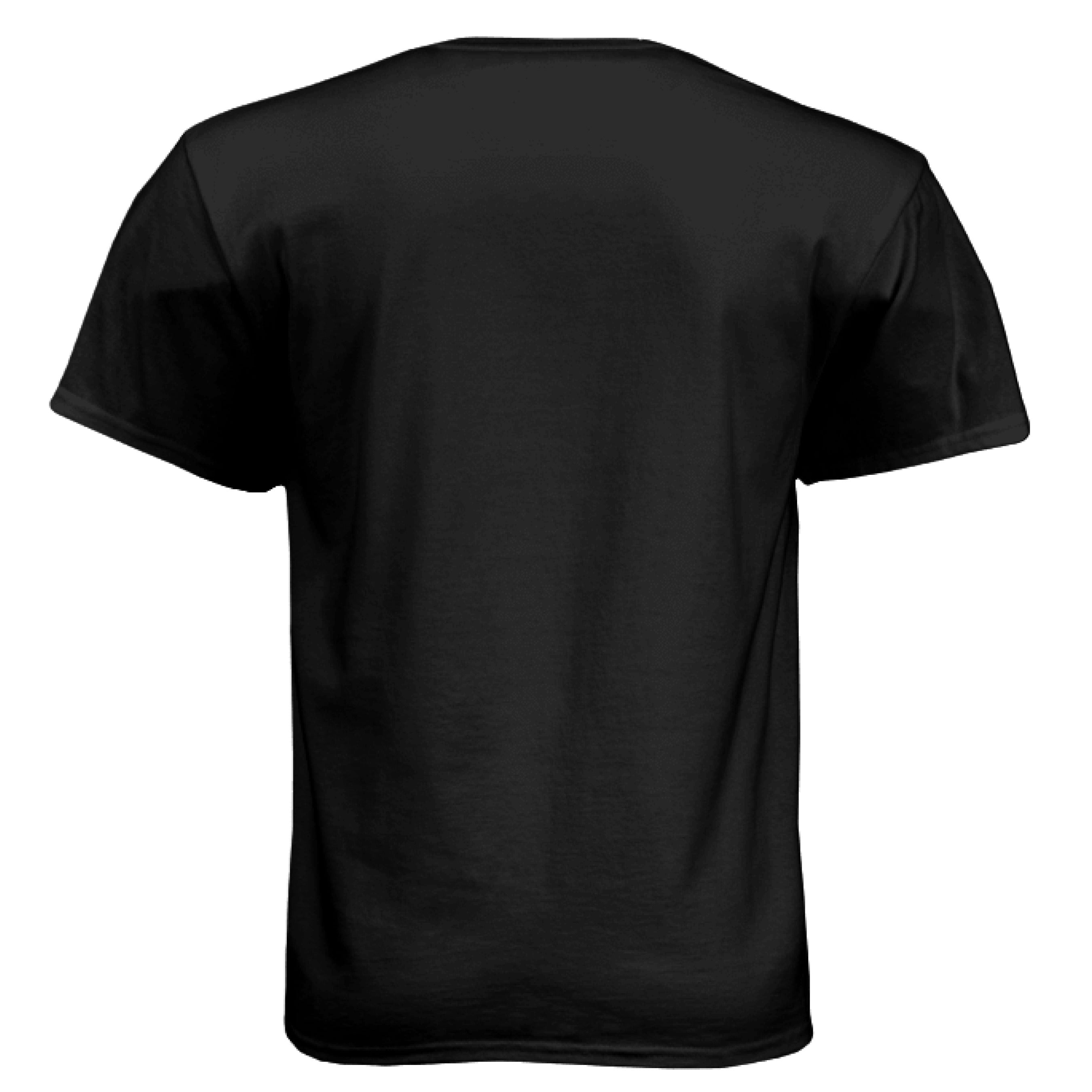 Bearded Cop Skull Police black t-shirt back view, featuring a stylish and comfortable design.