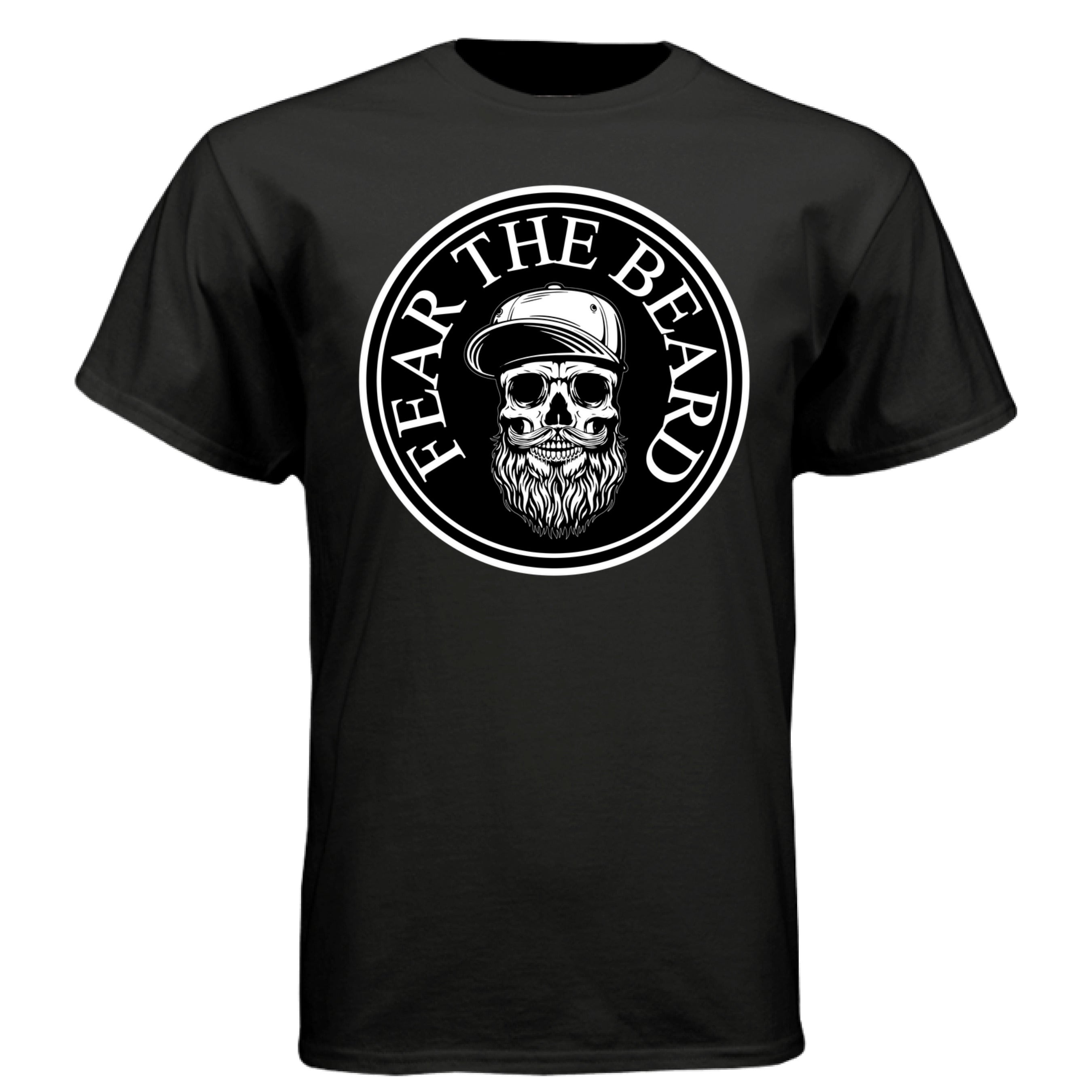 Fear The Beard Hanes Tee Shirt Perfect Gift for Beard Lovers BLACK - FRONT