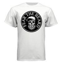 Fear The Beard Hanes Tee Shirt Perfect Gift for Beard Lovers WHITE - FRONT
