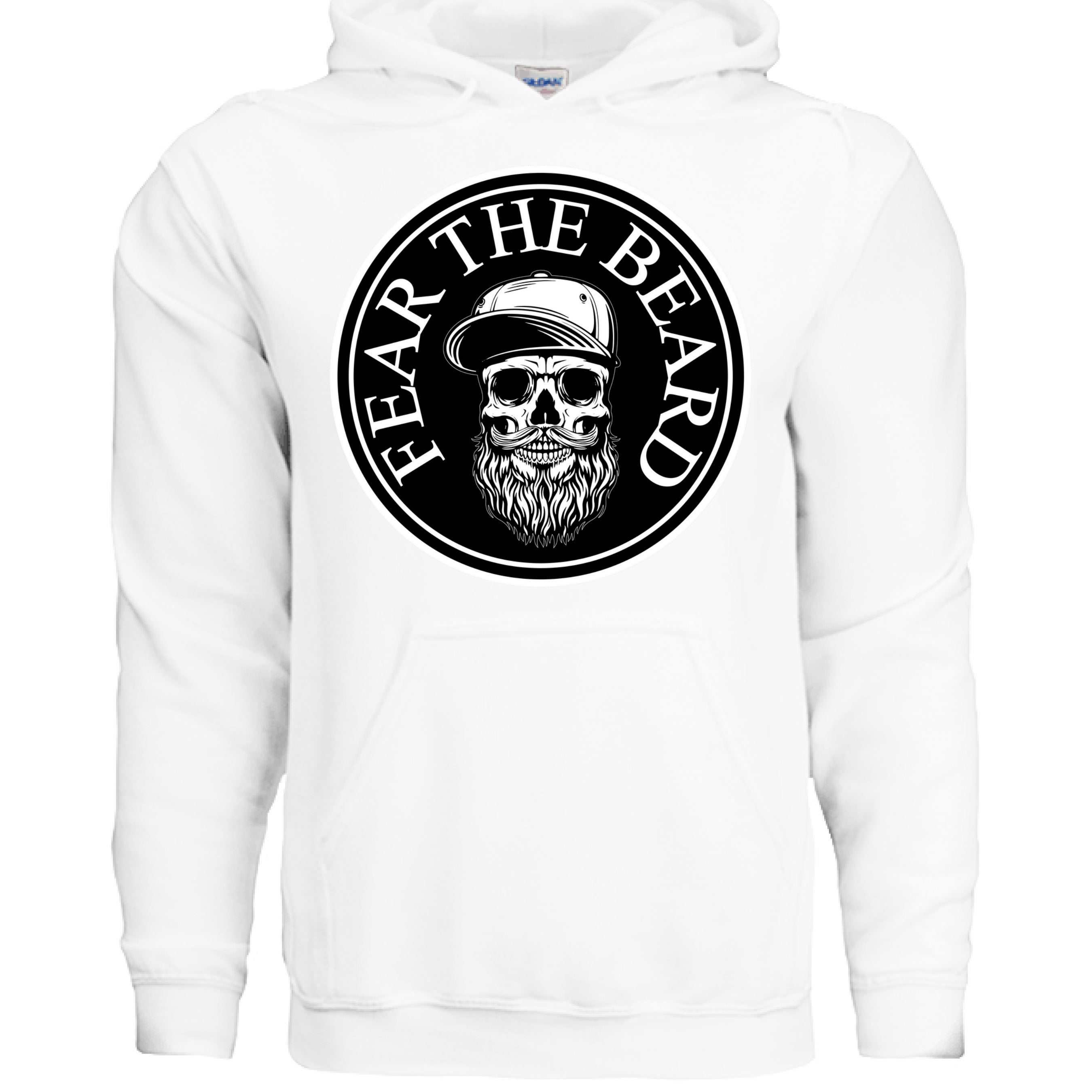 Fear The Beard Hoodie Perfect Gift for Beard Lovers WHITE - FRONT