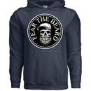 Fear The Beard Hoodie Perfect Gift for Beard Lovers NAVY - FRONT
