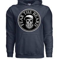 Fear The Beard Hoodie Perfect Gift for Beard Lovers NAVY - FRONT