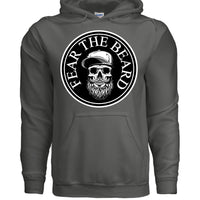 Fear The Beard Hoodie Perfect Gift for Beard Lovers CHARCOAL - FRONT