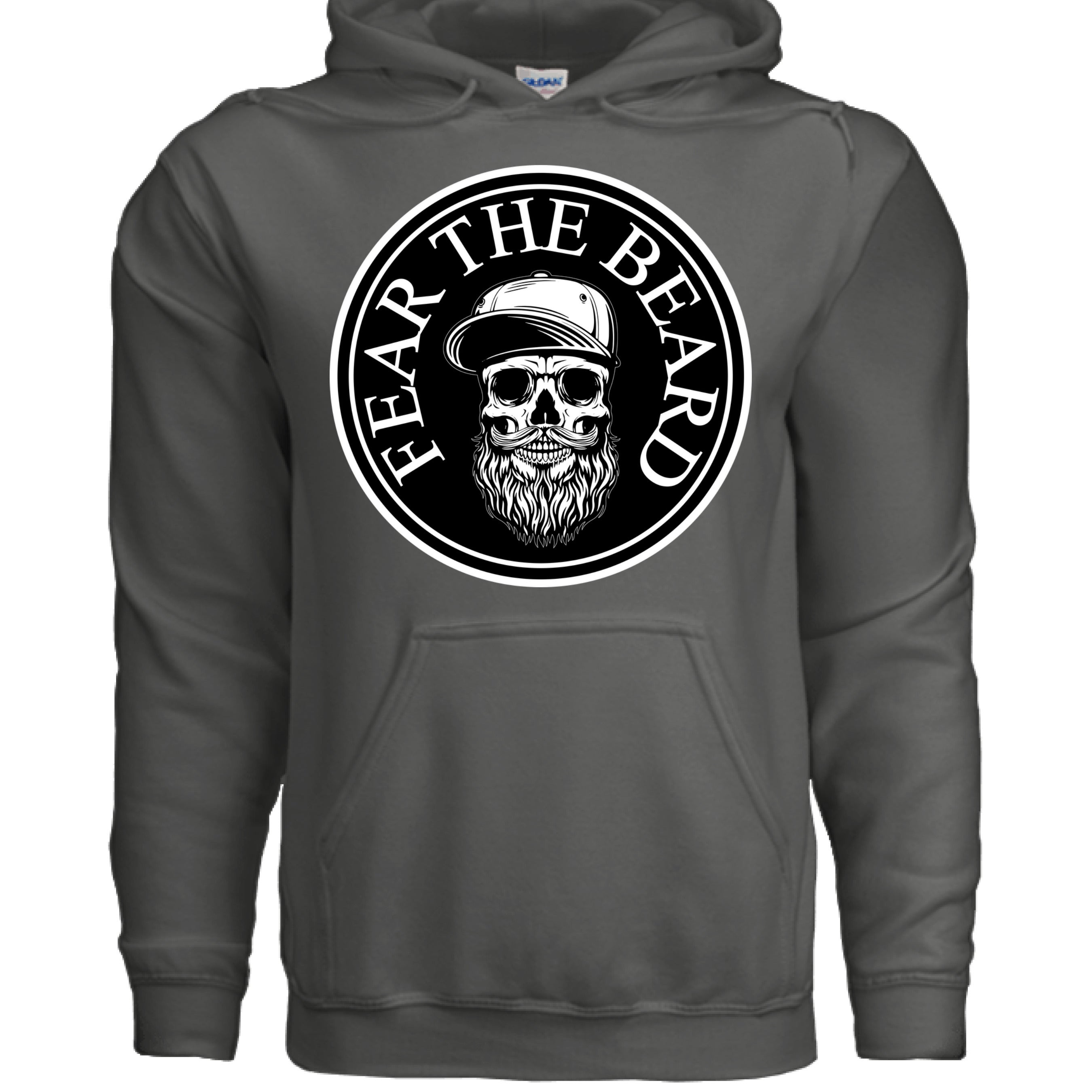 Fear The Beard Hoodie Perfect Gift for Beard Lovers CHARCOAL - FRONT