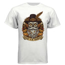 Feast & Be Thankful Bearded Skull Tee – Thanksgiving Beard Style WHITE - FRONT