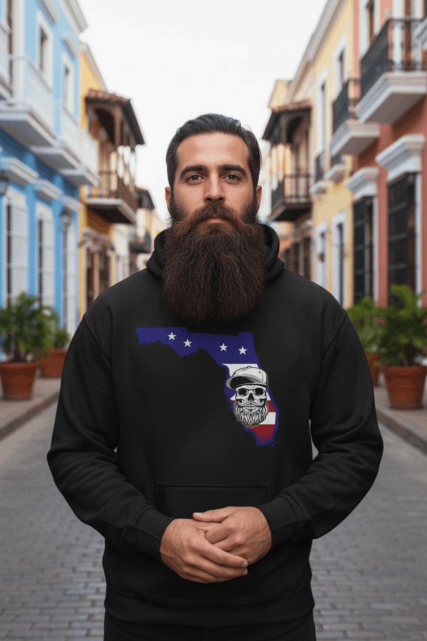 Florida Bearded Skull Hoodies Sunshine State Beard Vibes