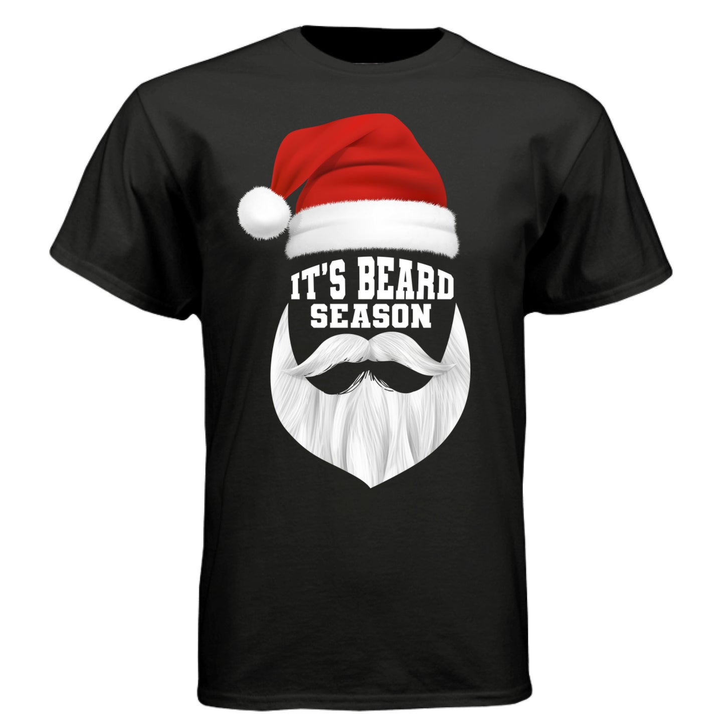 Bearded Santa Holiday It's Beard Season T-Shirt Funny Holiday Shirt