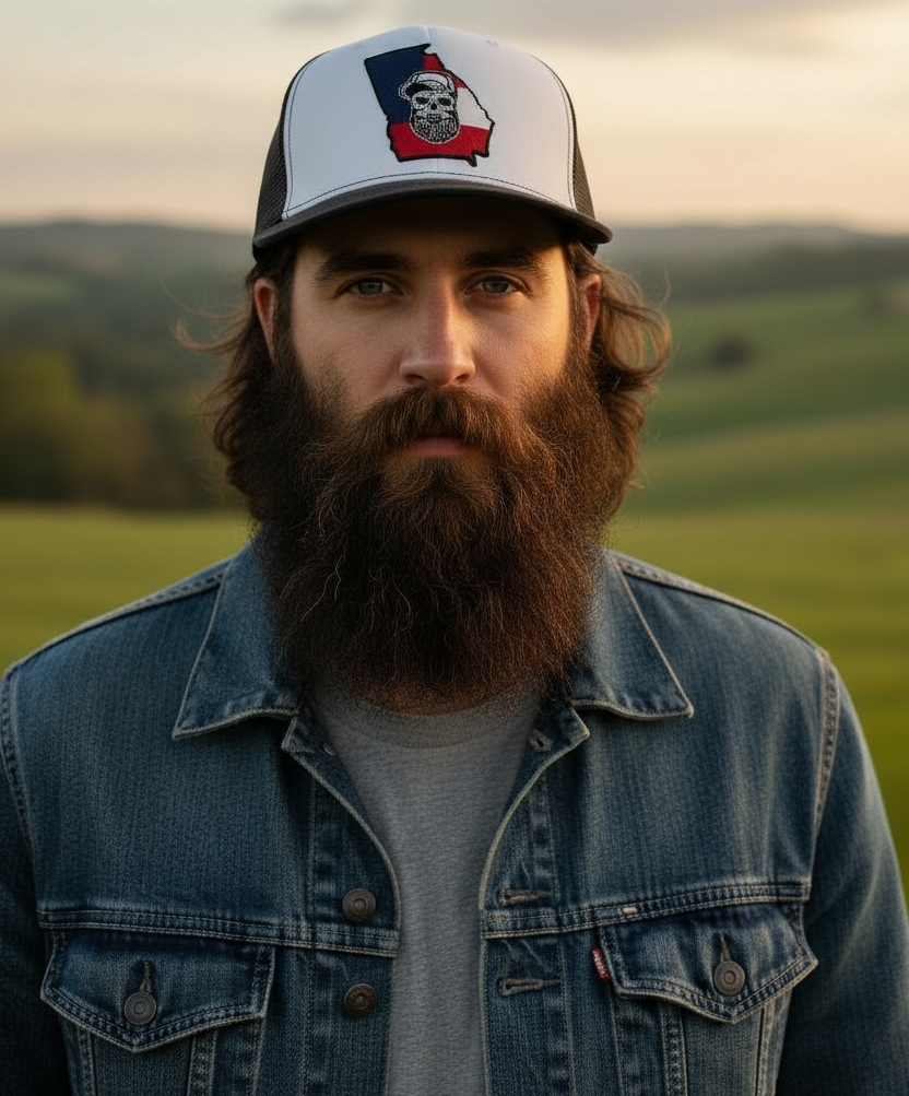 Georgia Bearded Skull State Richardson Hat For The GA Guys
