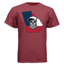 Georgia Bearded Skull Tee Shirt  Southern Pride Bearded Power Athletic Cardinal - FRONT