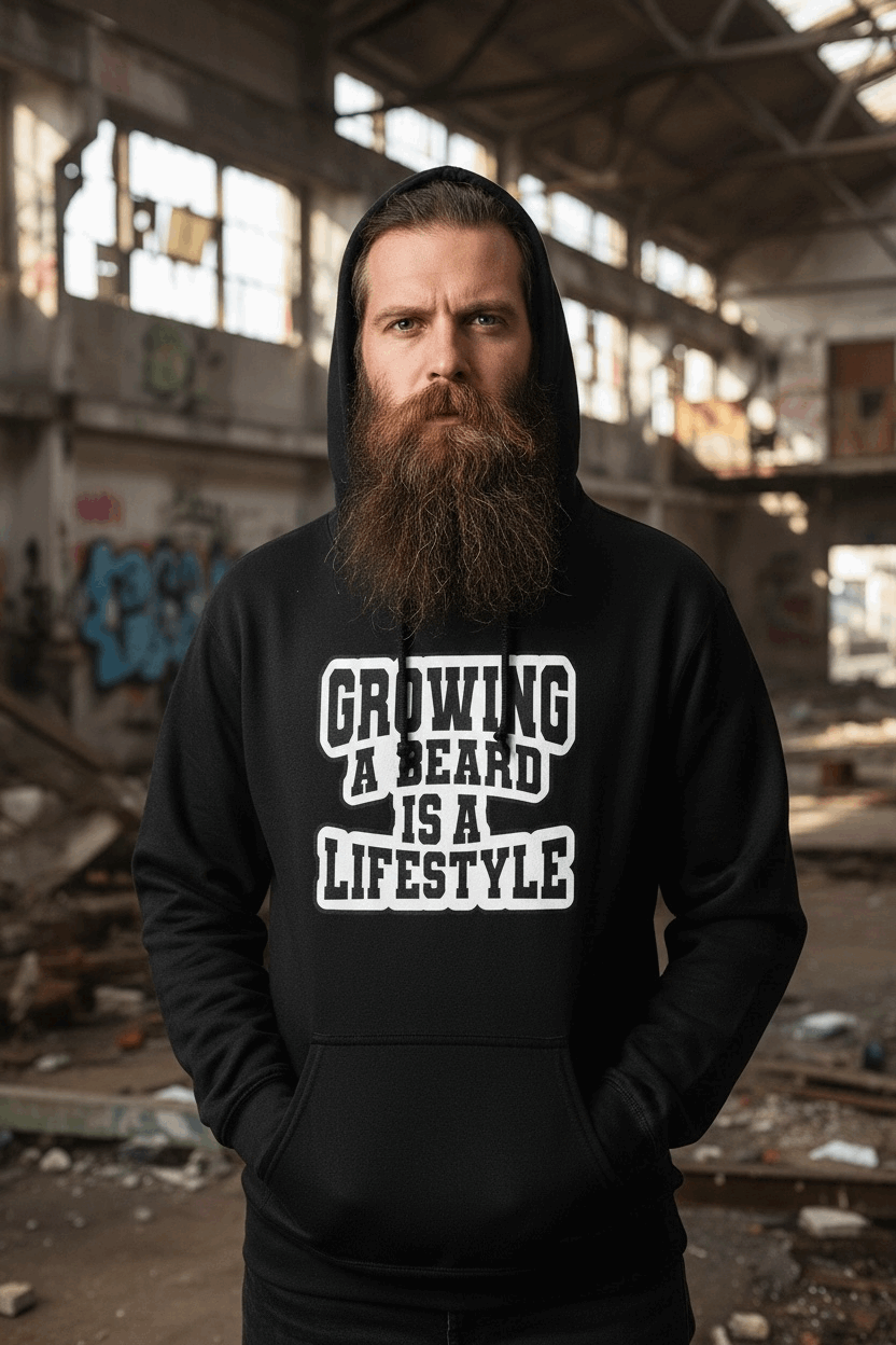Growing a Beard Is a Lifestyle Rugged Lifestyle Hoodie Growing