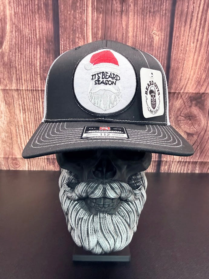 Holiday Skull Trucker Hat –Bearded Santa Christmas Beard Season