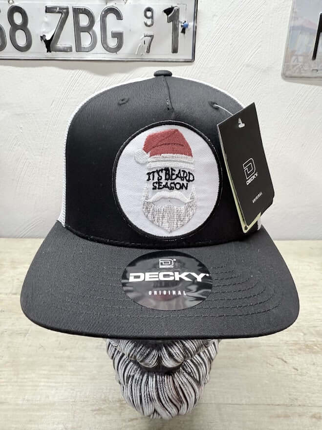 Holiday Skull Trucker Hat –Bearded Santa Christmas Fun