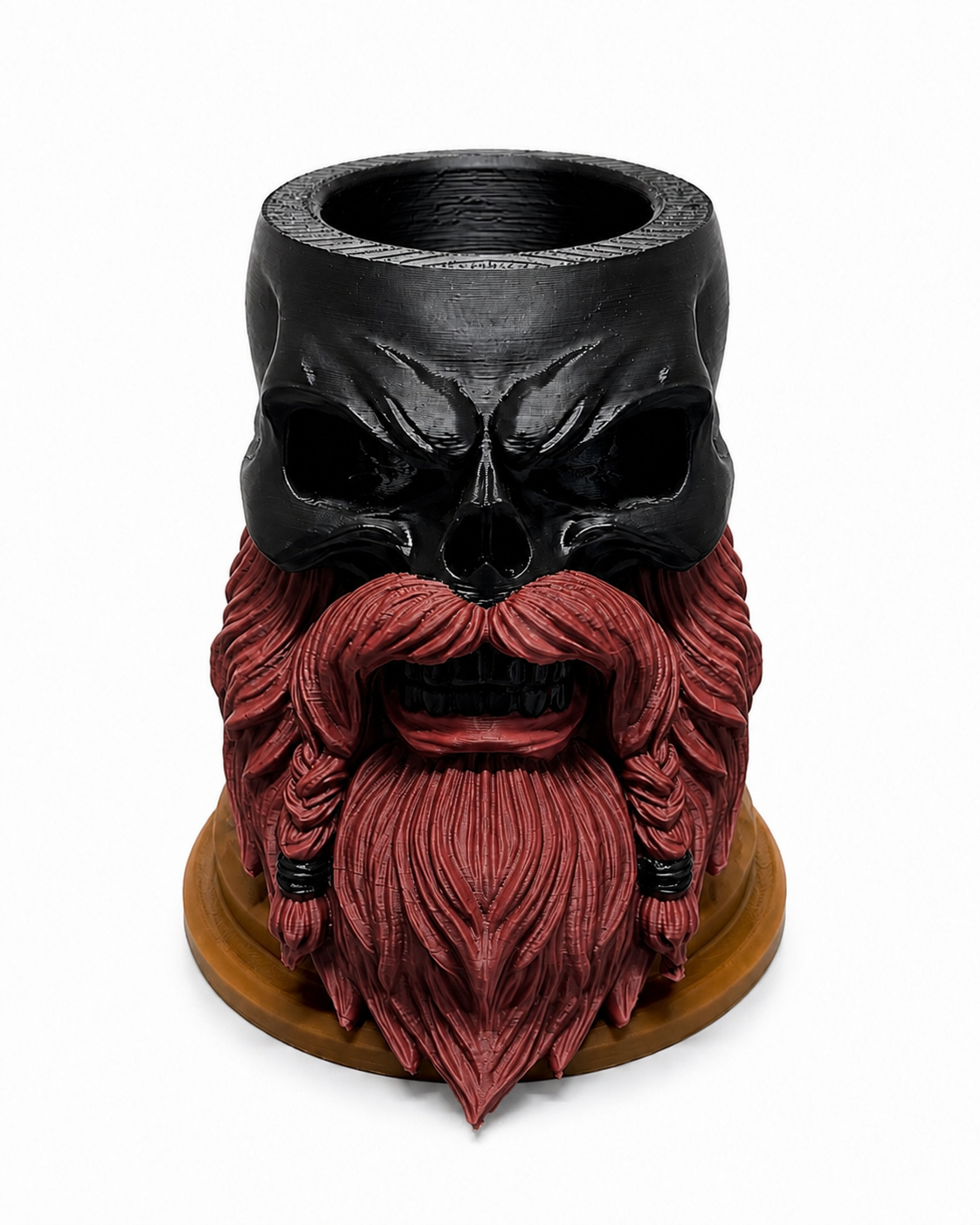 Bearded Skull Pen Holder – 3D Printed Desk Organizer | Beard Guys Hat Club