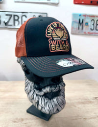 Live Is Better With A Beard Trucker Hat Snap Back Cap, Front view