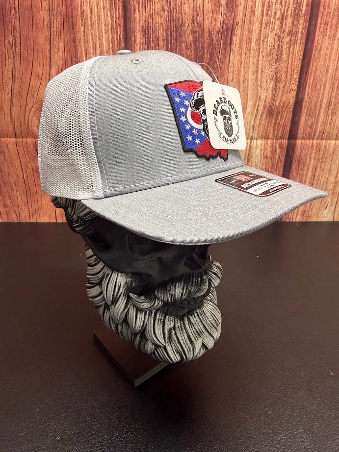 Ohio Beard Skull State Flag Richardson Trucker Hat