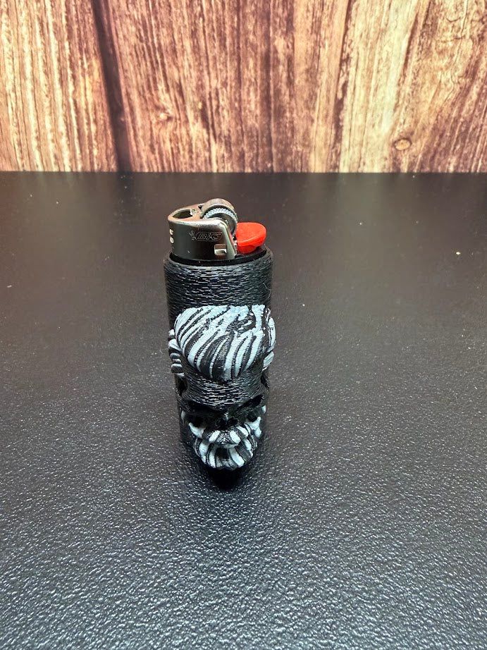 Bearded Skull BIC Lighter Holder – 3D Printed Pocket Sleeve