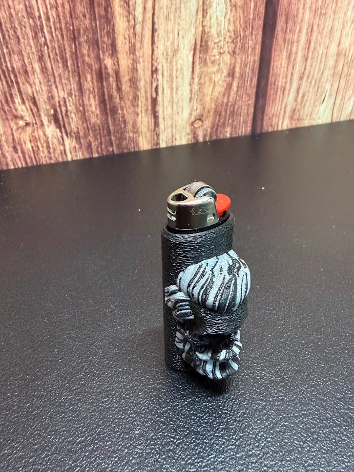 Bearded Skull BIC Lighter Holder – 3D Printed Pocket Sleeve