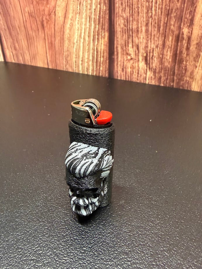 Bearded Skull BIC Lighter Holder – 3D Printed Pocket Sleeve
