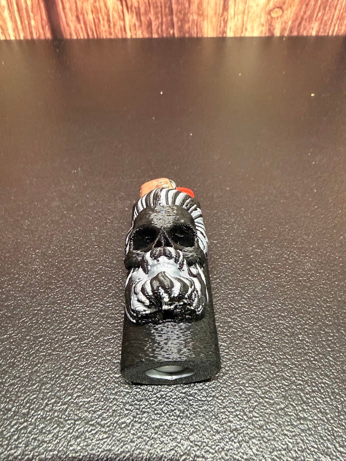Bearded Skull BIC Lighter Holder – 3D Printed Pocket Sleeve