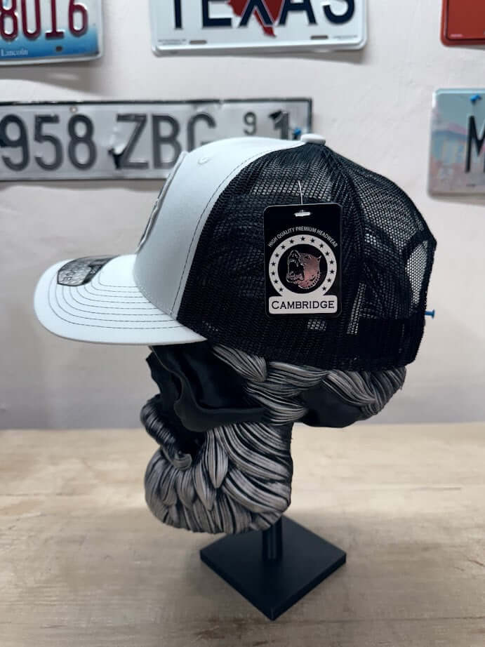 Bearded Skull Fishing Trucker Hat Patch for Outdoorsmen