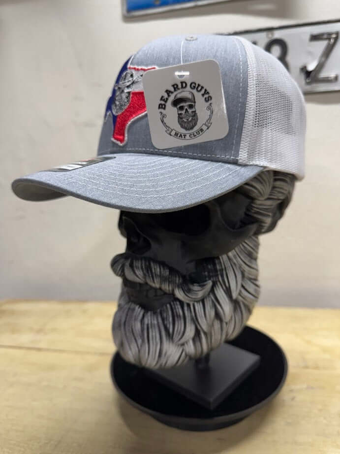 Texas Bearded Skull Cowboy Trucker Hat Snapback Beard Guys Hat Club