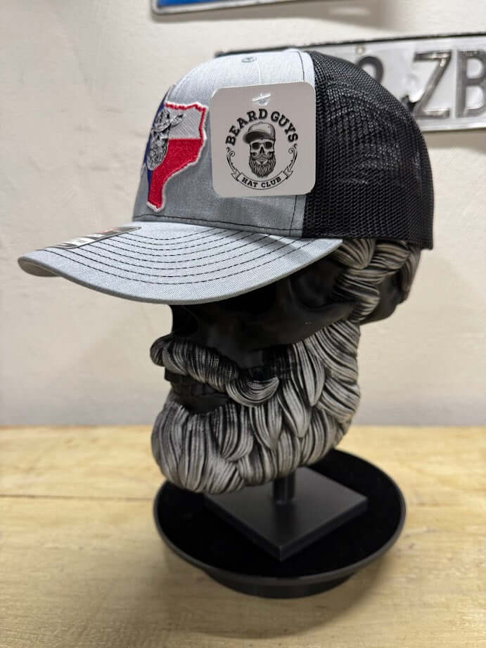 Texas Bearded Skull Cowboy Trucker Hat Snapback Beard Guys Hat Club