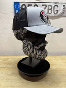 USA Bearded Skull Patriot Patch On Trucker Hat Great For 4th of July