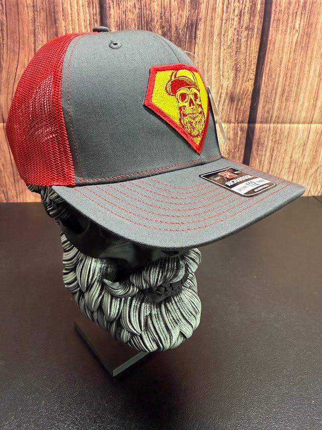 Superman Inspired Beard Man Embroidered Patch Trucker Hat Beard Guys Hat Club