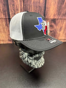 Texas Bearded Skull Cowboy Trucker Hat Snapback
