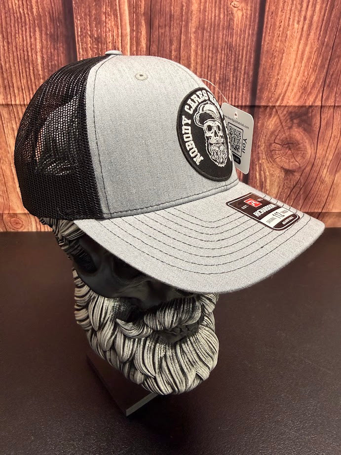Nobody Cares Work Harder Beard Skull Richardson Trucker Hat